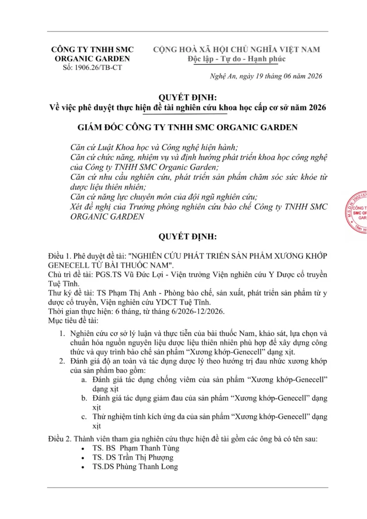 QUYET DINH THUC HIEN DE TAI 26